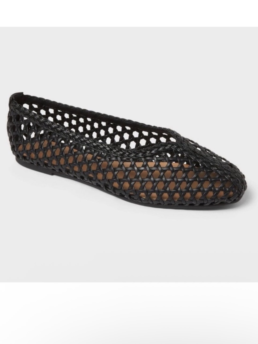 Woman's Woven Black Ballet Flat for Women - Picture 2 of 3